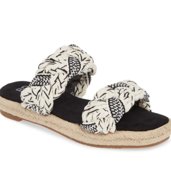 bp Shoes - BP BLACK NATURAL BRAIDED SLIDE SANDAL NIB